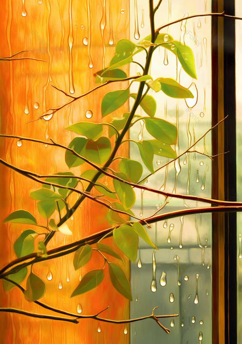黄色黄昏夏季暴雨时节暗沉下雨时节插画背景,插画/手绘图,插画/手绘图库,插画/手绘图下载,插画/手绘